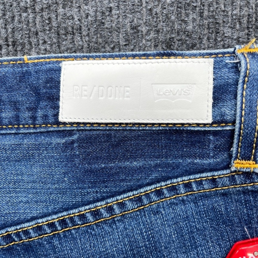 RE/DONE Levis Jeans Blue Denim Size 28 High Rise Ankle Crop Vintage Style - Picture 8 of 13